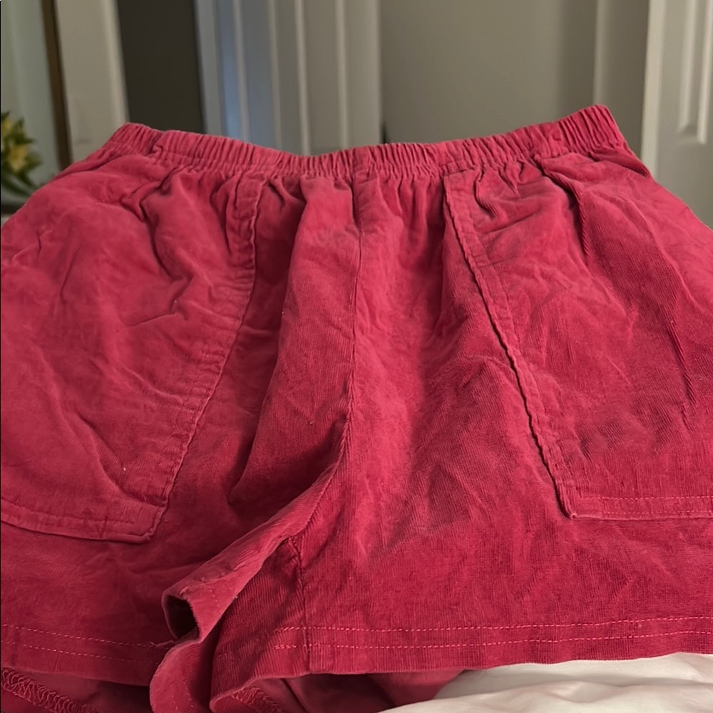 Urban Renewal Pink Cargo Shorts Elastic Waist